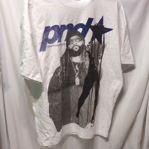 White Oversized Tee with PND Graphic Size Small NWOT